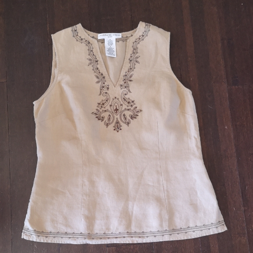Josephine Chaus sleeveless linen top